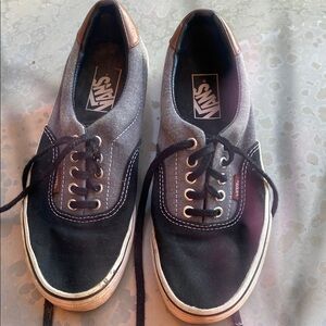 Vans Black and Gray Sneakers with Classic Waffle Sole